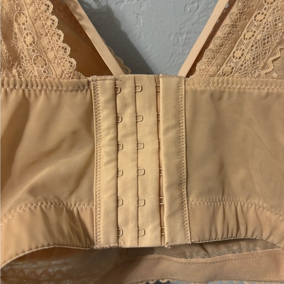 Pink beige lace lined bra, no underwire, parfait size 38h - Picture 10 of 16